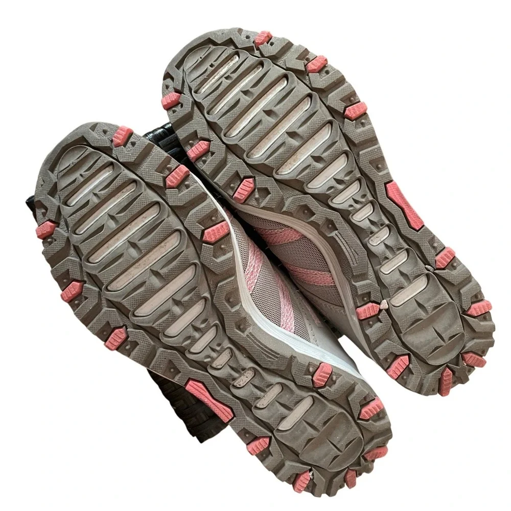 Skechers Air-Cooled Memory Foam‎ Sz 8 Taupe Pink Slip On Bungee Sneakers 158040